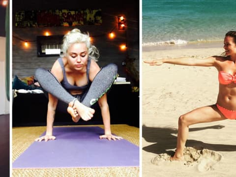Promis und Stars beim Yoga