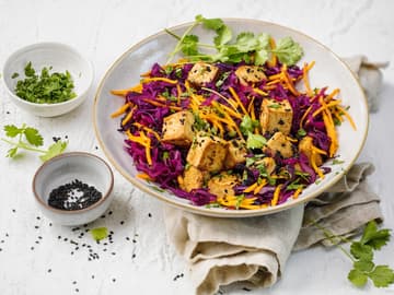 Asiatische Rotkohl-Pfanne mit Tofu Asiatische Rotkohl-Pfanne mit Tofu
