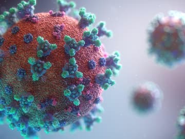 Coronavirus mit Spikeproteinen Animation eines Coronavirus
