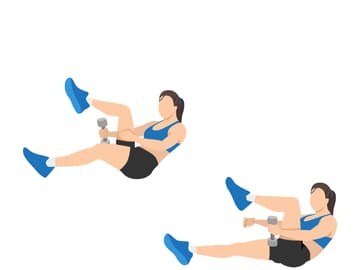 So gelingt der Bicycle Kick Grafik zur Anleitung für Bicycle Kicks mit Kurzhantel