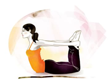 Dhanurasana auf dem Bauch Dhanurasana auf dem Bauch