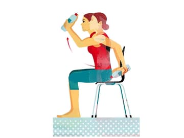 Nackenuebung mit Flasche Nackenuebung mit Flasche