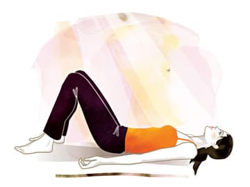 Mandukasana im Liegen Mandukasana im Liegen