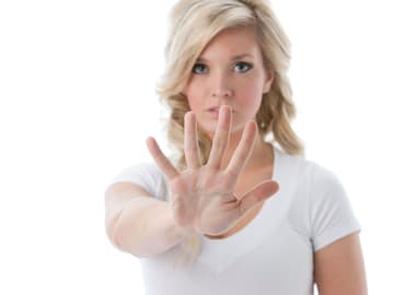Frau sagt nein und ist egoistischer für die Gesundheit Frau sagt nein