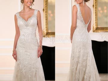 Braut mit rückenfreiem Kleid rückenfreies Brautkleid