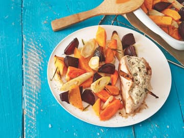Gefülltes Hähnchenfilet mit Ofengemüse Gefülltes Hähnchenfilet mit Ofengemüse