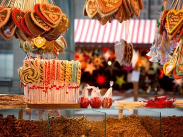 Weihnachtsmarkt Süßigkeiten auf dem Weihnachtsmarkt