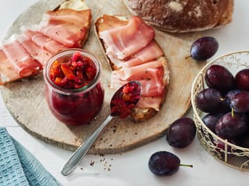 Schinkenbrot_mit_Pflaumenchutney Schinkenbrot mit Pflaumenchutney