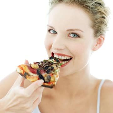 Frau isst Pizza Frau isst Pizza